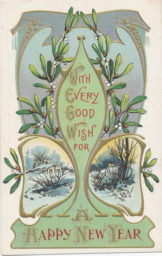 Mistelzweig Postkarte (ca. 1900)