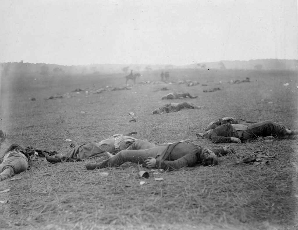 Getötete Soldaten in der Schlacht bei Gettysburg